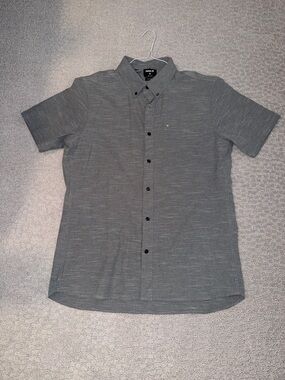 Hurley Heather Gray Short-Sleeve Button-Down Shirt